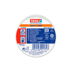 Cinta aislante homologada blanca 25 m x 25 mm