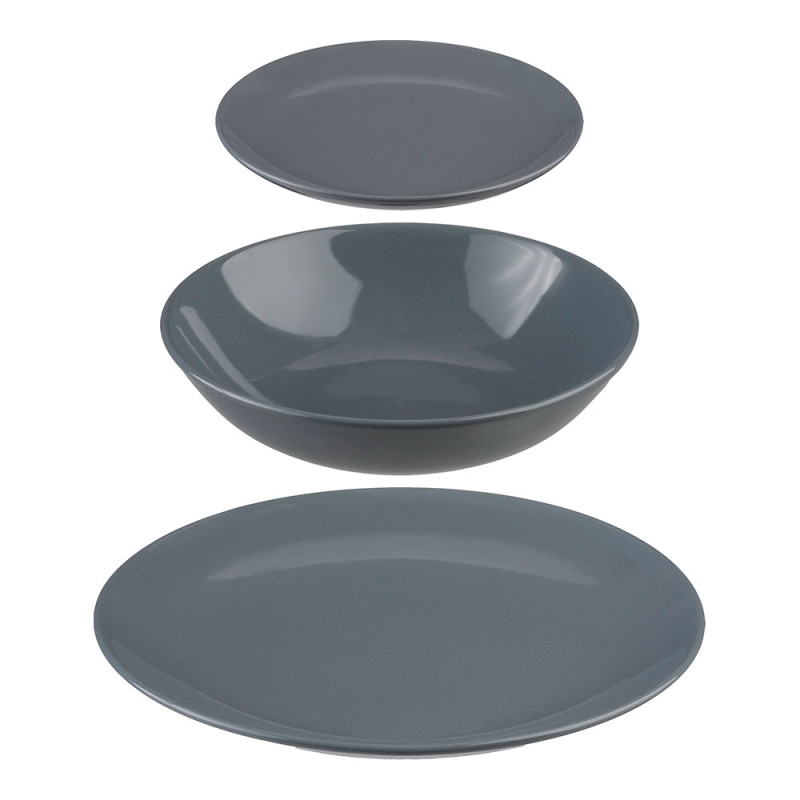 Vajilla 18 piezas color gris Vajilla 18 piezas color gris