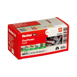 Pack 100 tacos duopower ø5x25mm caja 100 unid. 535452