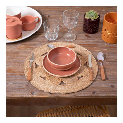 Mantel individual de yute calado ø38cm