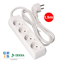 Prolongador con 4 tomas 2p+t, 16 a 250 v de cable h05vv-f 3g 1,5 m
