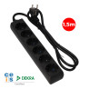 Prolongador con 6 tomas 2p+t, 16a 250v~ 1,5 m de cable h05vv-f 3g 1,5mm², negro