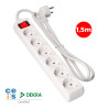 Prolongador con 6 tomas 2p+t, 16 a 250 v de cable h05vv-f 3g 1,5 m