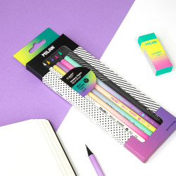 Caja con 6 lápices de colores mina gruesa sunset milan
