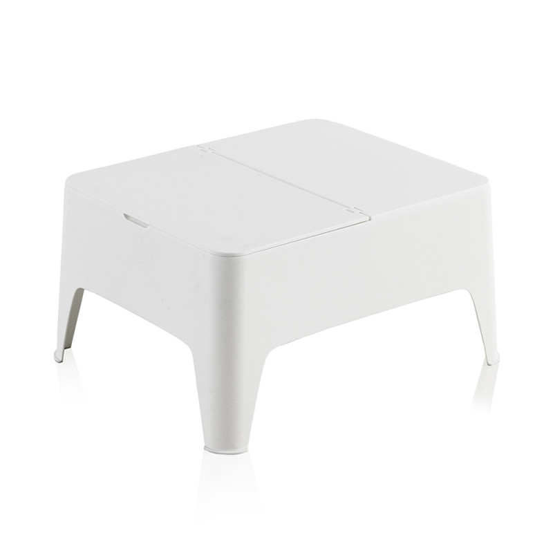Mesa auxiliar alaska color blanco para exterior 58 x 48 x 30 cm Mesa auxiliar alaska color blanco para exterior 58 x 48 x 30 cm