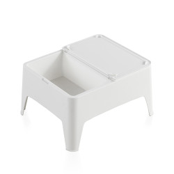 Mesa auxiliar alaska color blanco para exterior 58 x 48 x 30 cm