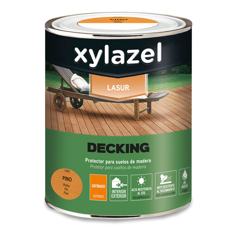 Xylazel protector de suelos de madera al agua de larga duración decking pino 0,750l Xylazel protector de suelos de madera al agua de larga duración decking pino 0,750l