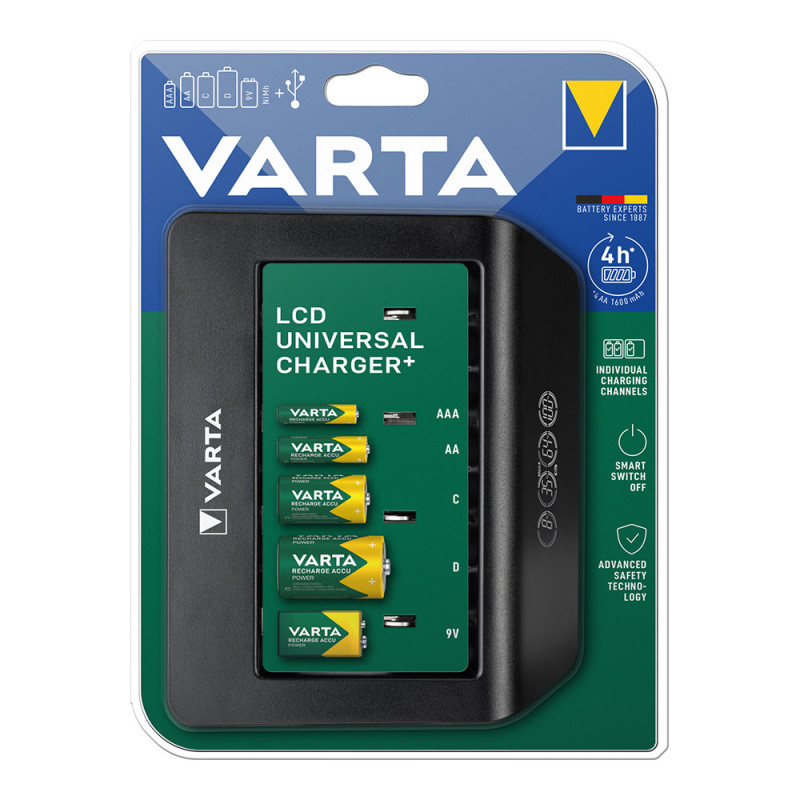 Cargador varta lcd multi charger+sin pilas 1600mah 100/220v 4h universal Cargador varta lcd multi charger+sin pilas 1600mah 100/220v 4h universal