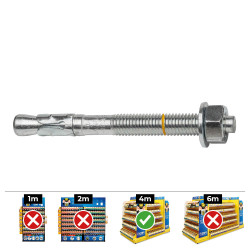 Anclaje homologado ce bap ø10x60mm/10 zincado (caja 40 unid)