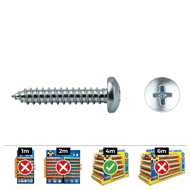 Caja 500 unid. tornillo chapa alomada philips din/ref 7981 4,2x13mm zincado celo Caja 500 unid. tornillo chapa alomada philips din/ref 7981 4,2x13mm zincado celo