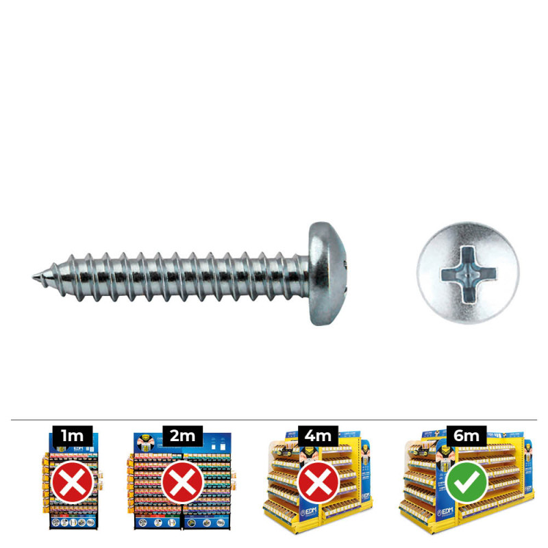 Caja 500 unid. tornillo chapa alomada philips din/ref 7981 3,9x13mm zincado celo Caja 500 unid. tornillo chapa alomada philips din/ref 7981 3,9x13mm zincado celo
