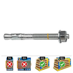 Anclaje homologado ce bap ø8x75mm/10 zincado (caja 50 unid)