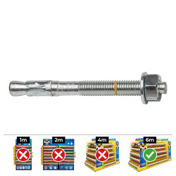 Anclaje homologado ce bap ø12x120mm/20 zincado (caja 20 unid)