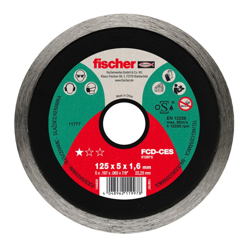 Disco corte diamante para ceramica fcd-ses ø115x1,6x22,23 512874 fischer Disco corte diamante para ceramica fcd-ses ø115x1,6x22,23 512874 fischer