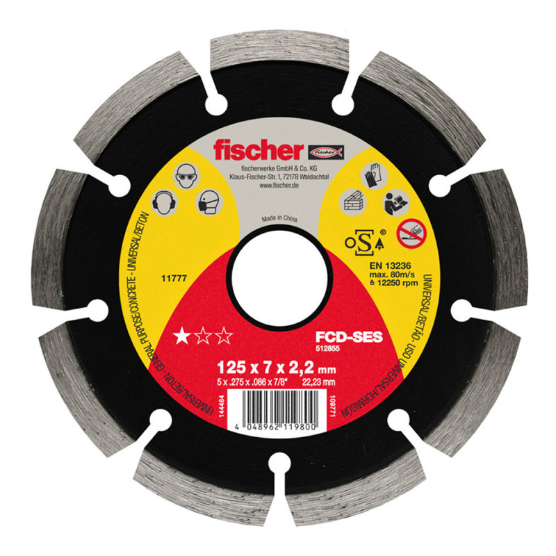 Disco corte para hormigon fcd-ses ø115x2,0x22,23 512853 fischer Disco corte para hormigon fcd-ses ø115x2,0x22,23 512853 fischer