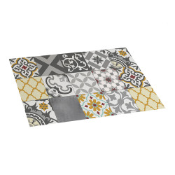Alfombra vinilica croma patch gris-ambar 45 x 75 cm
