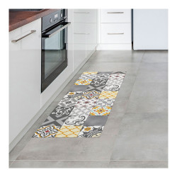 Alfombra vinilica croma patch gris-ambar 50 x 140 cm