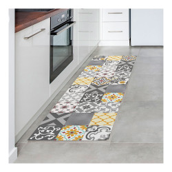 Alfombra vinilica croma patch gris-ambar 60 x 200 cm