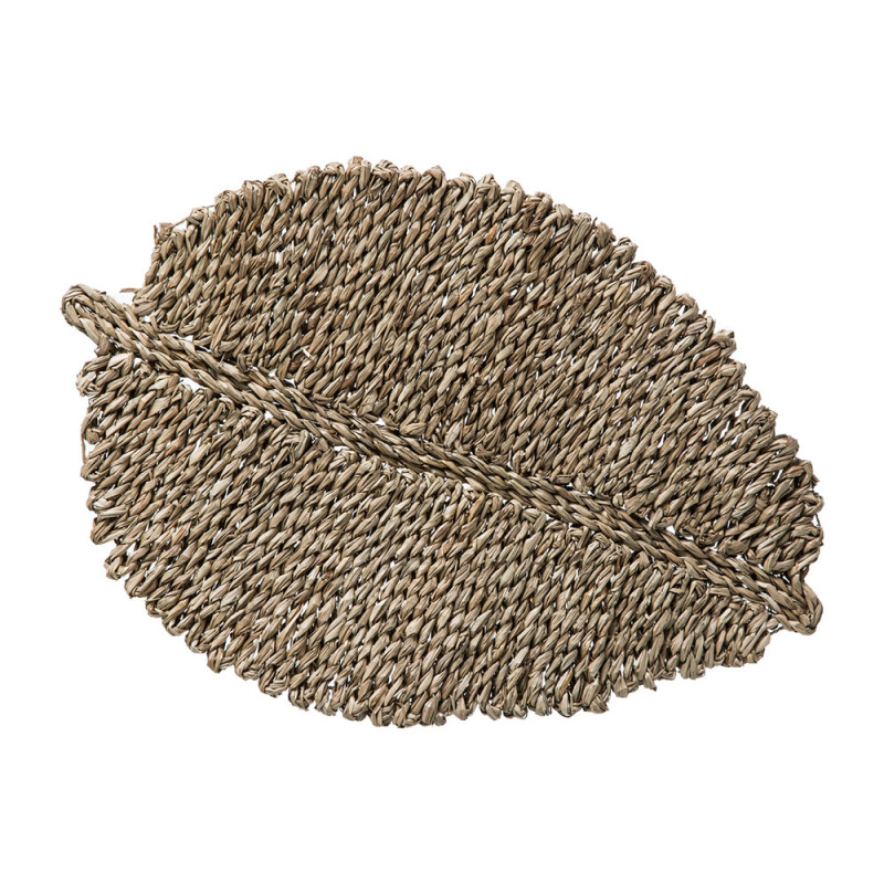 Mantel individual de junco modelo hoja 49 x 34 x 1,5 cm Mantel individual de junco modelo hoja 49 x 34 x 1,5 cm