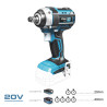 Llave de impacto 20 v brushless 280 nm (sin batería ni cargador)