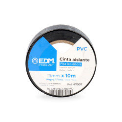 Cinta aislante calidad "supra" negra 10 m x 19 mm