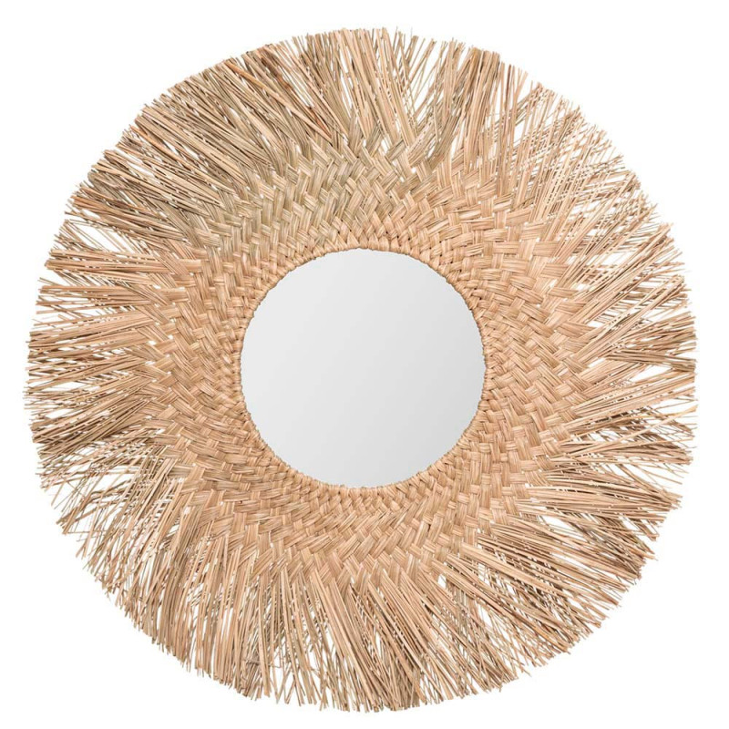 Espejo de junco natural ø80cm (espejo ø30cm) colección 'jungly' Espejo de junco natural ø80cm (espejo ø30cm) colección 'jungly'