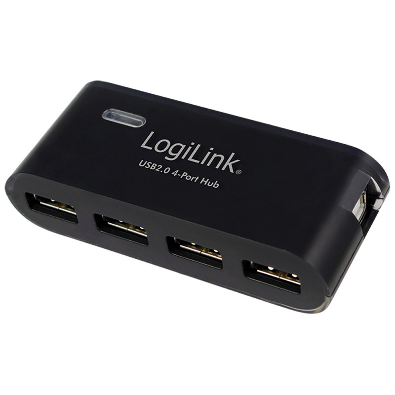 Hub usb 2.0 de 4 puertos, negro - con alimentador y cable usb logilink Hub usb 2.0 de 4 puertos, negro - con alimentador y cable usb logilink