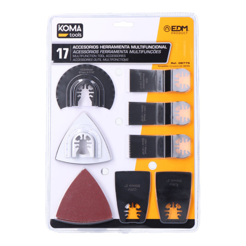 Kit 17 accesorios para herramienta multifuncional 08765 koma tools Kit 17 accesorios para herramienta multifuncional 08765 koma tools