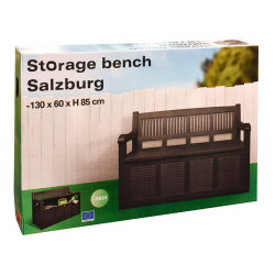Banco de jardin salzburg color gris oscuro 130 x 60 x 85 cm con cajón de almacenaje 280 l