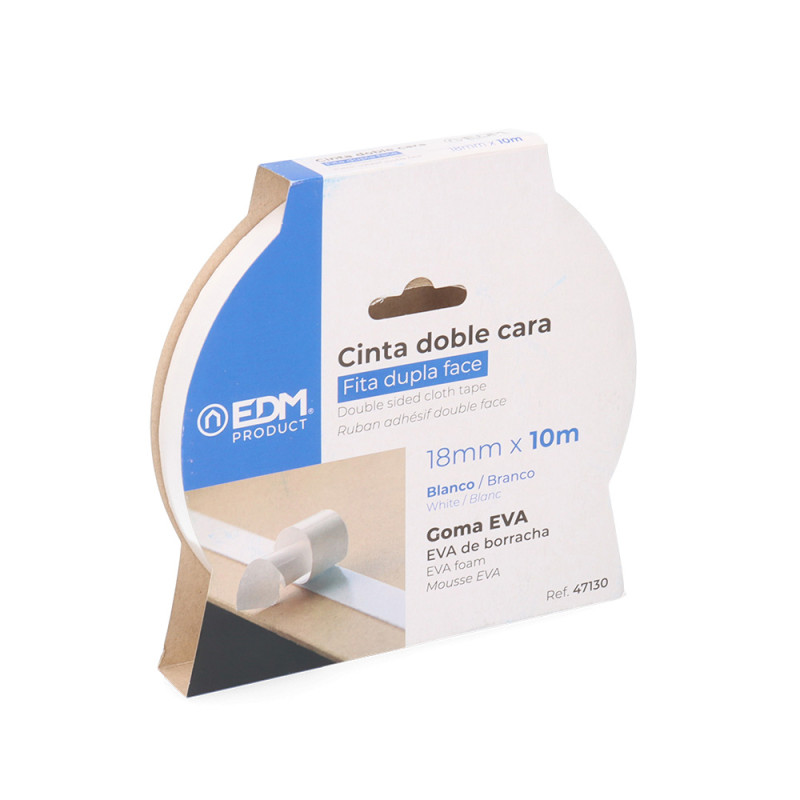 Cinta doble cara blanco 10 m x 18 mm Cinta doble cara blanco 10 m x 18 mm