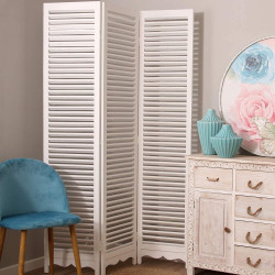 Biombo madera color blanco 170x119cm