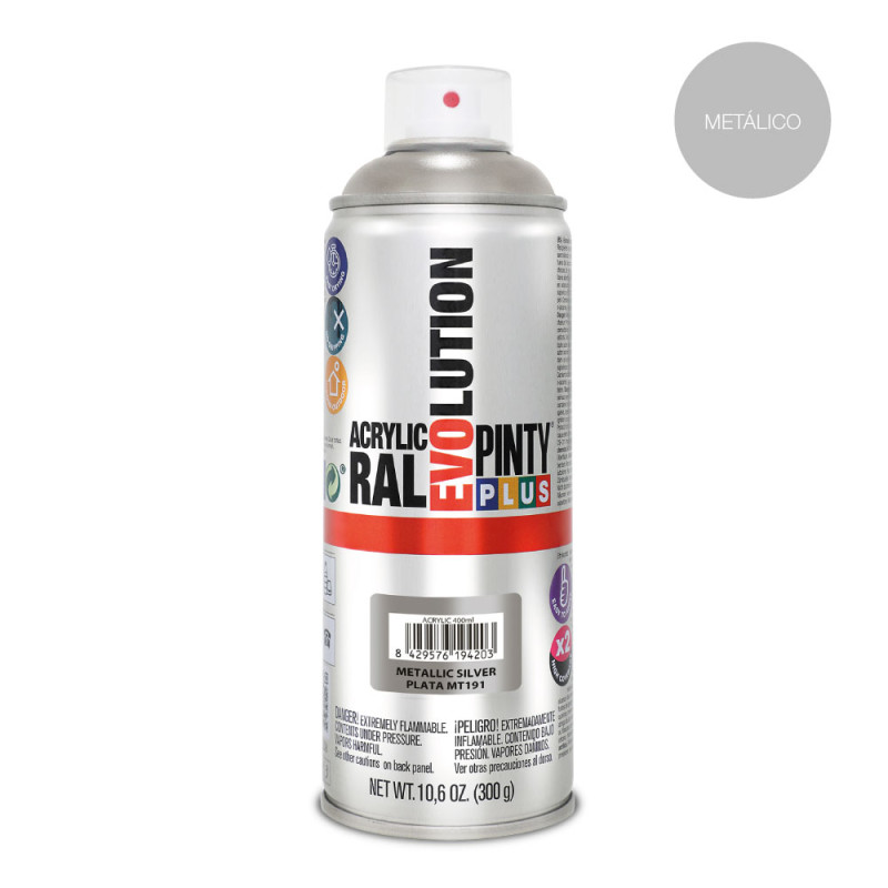 Pintura en spray pintyplus evolution metalizada 520 cc plata mt191 Pintura en spray pintyplus evolution metalizada 520 cc plata mt191