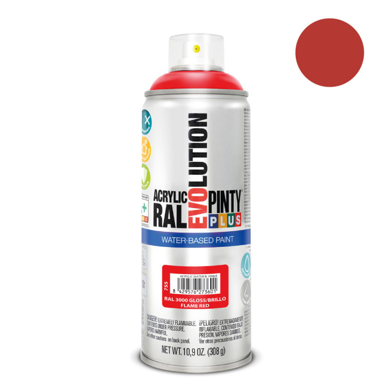 Pintura en spray pintyplus evolution water-based 520 cc ral 3000 rojo vivo Pintura en spray pintyplus evolution water-based 520 cc ral 3000 rojo vivo