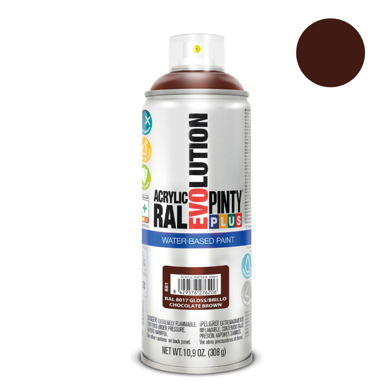 Pintura en spray pintyplus evolution water-based 520 cc ral 8017 chocolate Pintura en spray pintyplus evolution water-based 520 cc ral 8017 chocolate