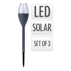 Lamparas solares color gris, 3 unidades