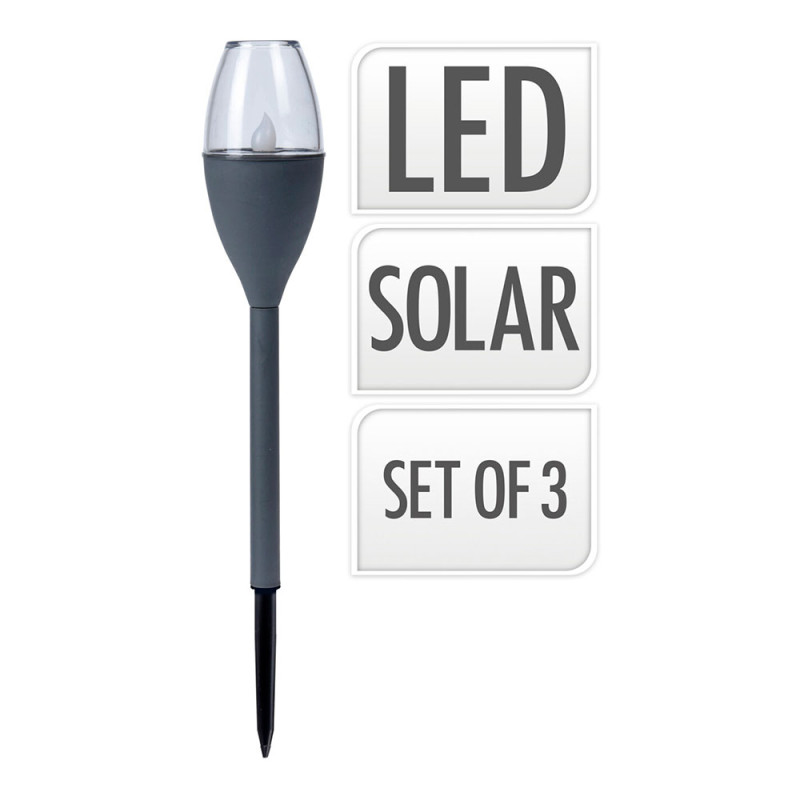 Lamparas solares color gris, 3 unidades Lamparas solares color gris, 3 unidades