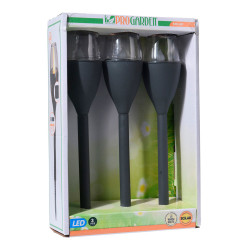 Lamparas solares color gris, 3 unidades