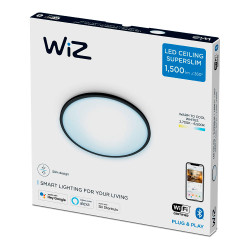 Plafon led inteligente 16w 1500lm ø292 mm marco negro