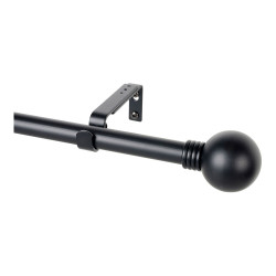 Kit barra cortina anillo extensible de 110 a 200cm negro cintacor - storplanet