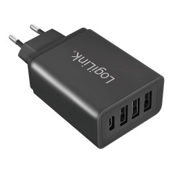 Cargador 27 w con 4 conexiones usb negro