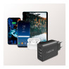 Cargador 27 w con 4 conexiones usb negro