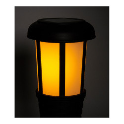 Estaca solar efecto mimbre color negro