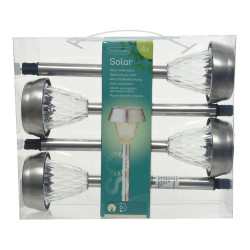 Baliza inox luz calida 24 x 8 cm, 4 unidades