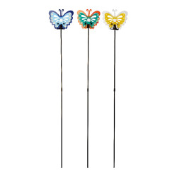 Baliza solar forma de mariposa colores surtidos 11.9 x 6 x 75 cm
