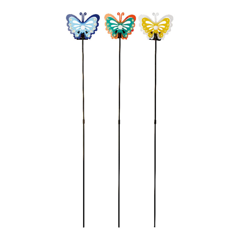 Baliza solar forma de mariposa colores surtidos 11.9 x 6 x 75 cm Baliza solar forma de mariposa colores surtidos 11.9 x 6 x 75 cm