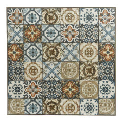 Mesa metalica/mosaico bistro color marron para exterior 58 x 58 x 72 cm
