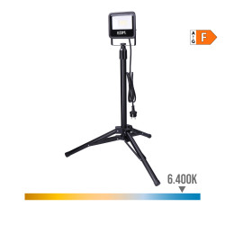 Foco proyector led con tripode black series 30 w 2370 lm 6400 k luz fria