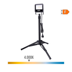 Foco proyector led con tripode black series 30 w 2370 lm 4000 k luz dia