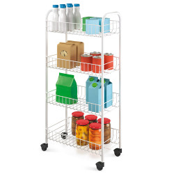Carro multiuso 4 estantes 41x23x84cm metaltex