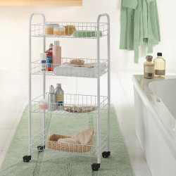 Carro multiuso 4 estantes 41x23x84cm metaltex